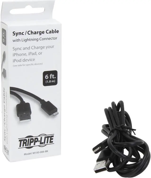 Alt view image 3 of 3 - Tripp Lite M100-006-BK Black Lightning to USB iPhone iPod iPad Apple mfi Certified 6.5ft (2m)