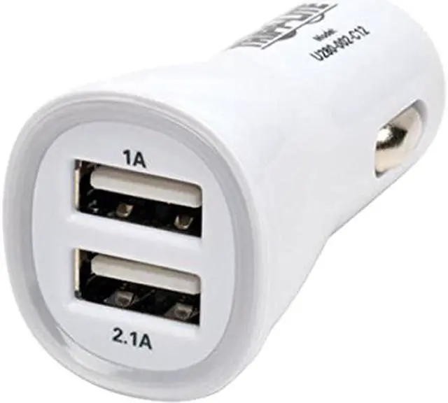 Main image of Tripp Lite U280-002-C12 White Dual Port USB Tablet Phone Car Charger High Power