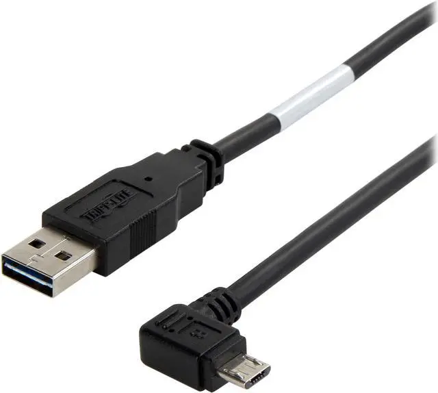 Main image of Tripp Lite UR05C-003-RB Black Dedicated Reversible USB Charging Cable (Reversible A to Right Angle 5-Pin Micro B), 3-ft.