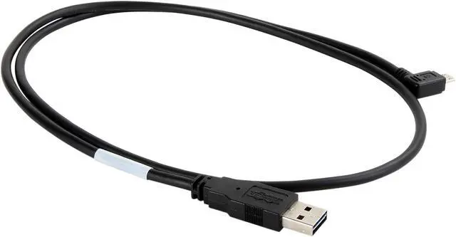 Alt view image 2 of 3 - Tripp Lite UR05C-003-RB Black Dedicated Reversible USB Charging Cable (Reversible A to Right Angle 5-Pin Micro B), 3-ft.
