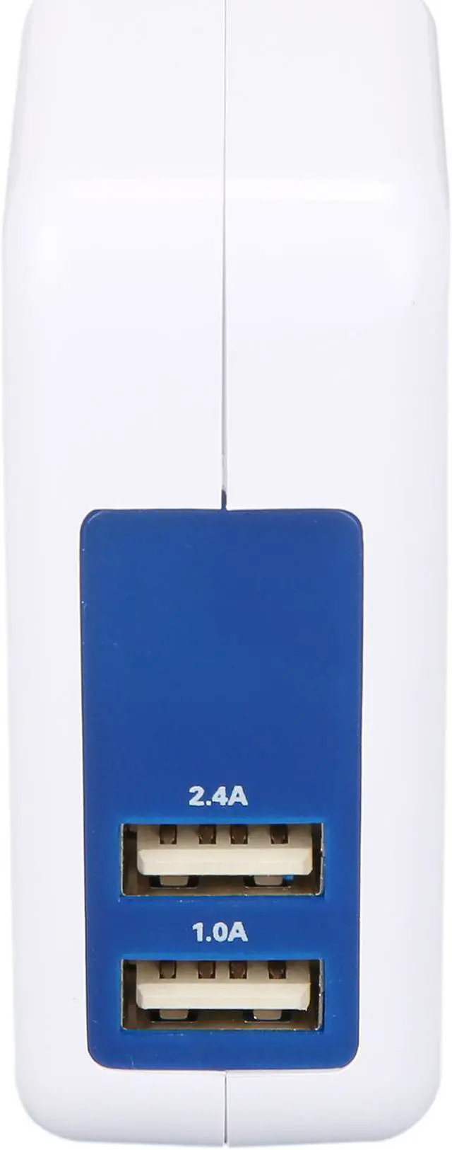 Alt view image 2 of 6 - Tripp Lite U280-002-W12 Blue / White 2-Port USB Wall/Travel Charger, 5V, 1.0/2.4A