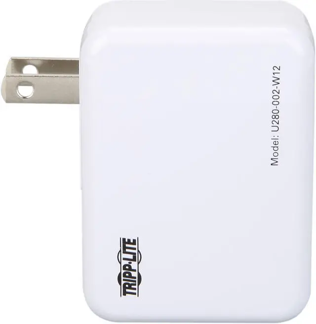 Alt view image 3 of 6 - Tripp Lite U280-002-W12 Blue / White 2-Port USB Wall/Travel Charger, 5V, 1.0/2.4A
