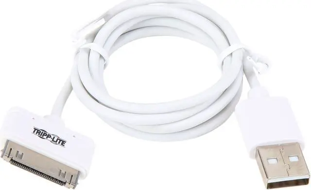 Alt view image 2 of 3 - Tripp Lite M110-003-WH White USB Sync/Charge Cable with Apple 30-Pin Dock Connector