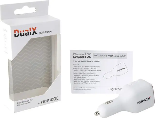 Alt view image 4 of 4 - DualX Car or Wall USB Charger Red