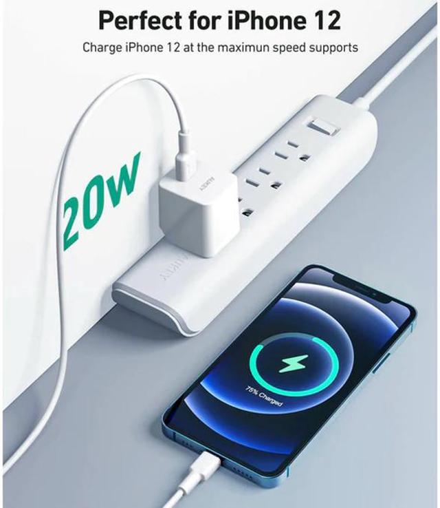 Alt view image 3 of 5 - AUKEY USB-C Mini Wall Charger 20W Fast Charger - White