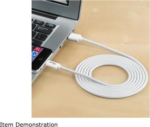 Alt view image 5 of 6 - Rosewill RCCC-16001 Lightning Cable, White, 6 ft. MFi Certified
