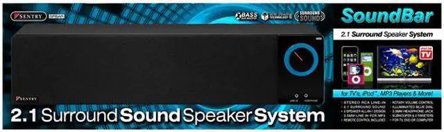 Alt view image 2 of 2 - Sentry SPBAR 2.1 Surround Speaker System Sound Bar
