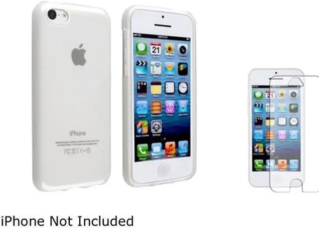 Alt view image 2 of 3 - Insten Frost Clear TPU Skin Case + Anti-Glare Screen Protector Compatible With Apple iPhone 5C 1306628