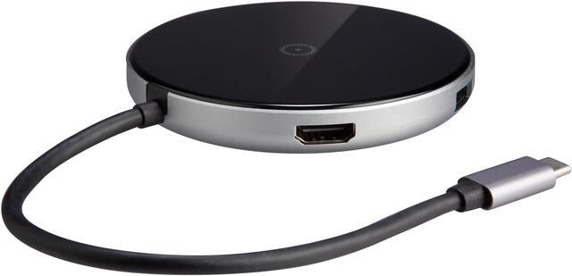 Alt view image 4 of 5 - Rosewill 60W Five-Port Wireless Charger and Data Transfer USB Hub with 1 USB-C Port, 3 USB-A Ports and 1 HDMI Port with 4K Ultra HD, USB-C Power Delivery, Qi-Certified, Black - (RBWH-20016)