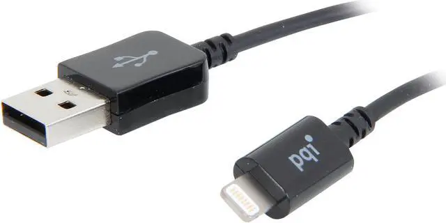 Main image of PQI MFi Certified, Apple approved, Black 1.3 ft. Lightning Connector to USB Cable compatible with the newest iOS 8.1 and beyond - Charge and Sync Cable