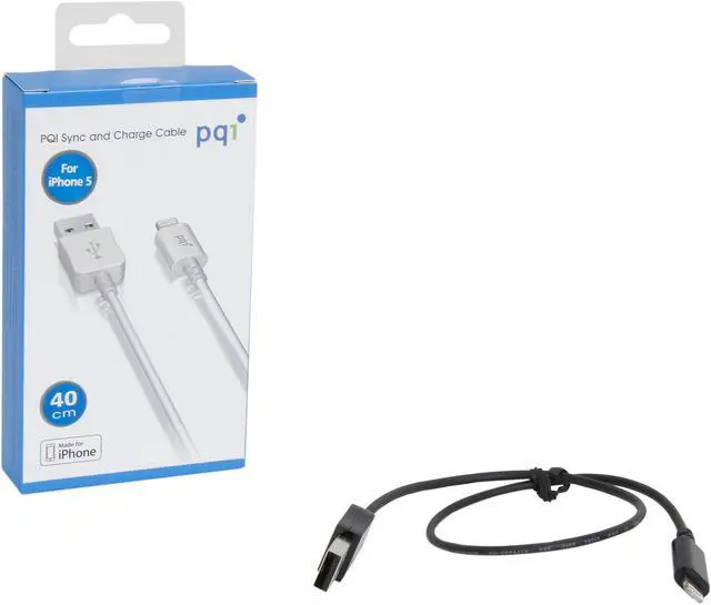 Alt view image 3 of 3 - PQI MFi Certified, Apple approved, Black 1.3 ft. Lightning Connector to USB Cable compatible with the newest iOS 8.1 and beyond - Charge and Sync Cable