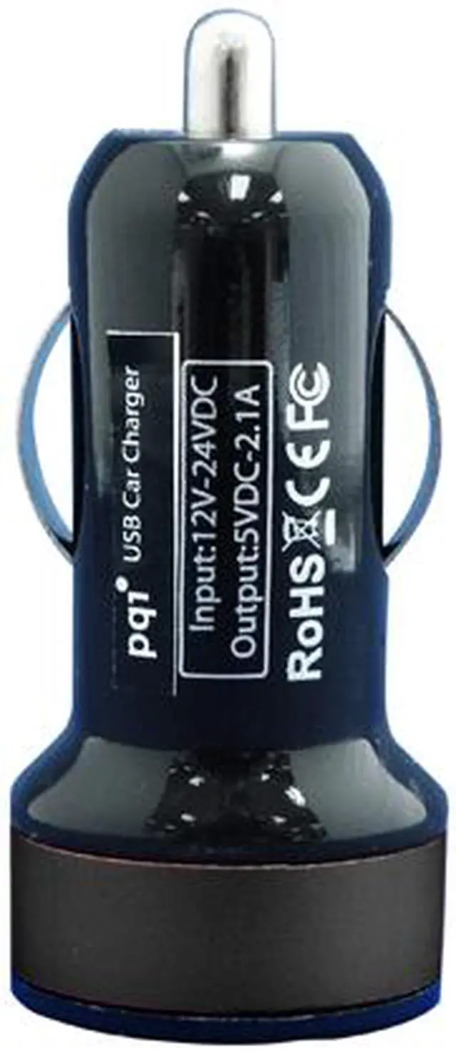 Alt view image 2 of 2 - PQI 6PCM-008R0006A Black i-Charger Du-Plug Car Charger w Double-Header Design - Lightning Cable and Android Micro USB