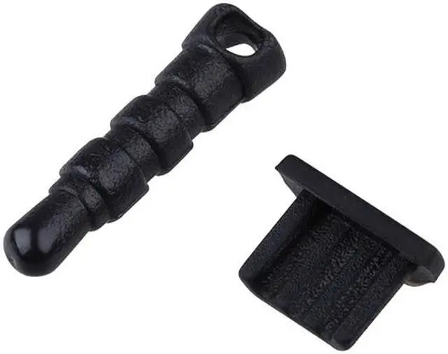 Alt view image 3 of 4 - Insten 2-piece 3.5mm & Micro USB Plug Cap Compatible with Blackberry Z10, Black