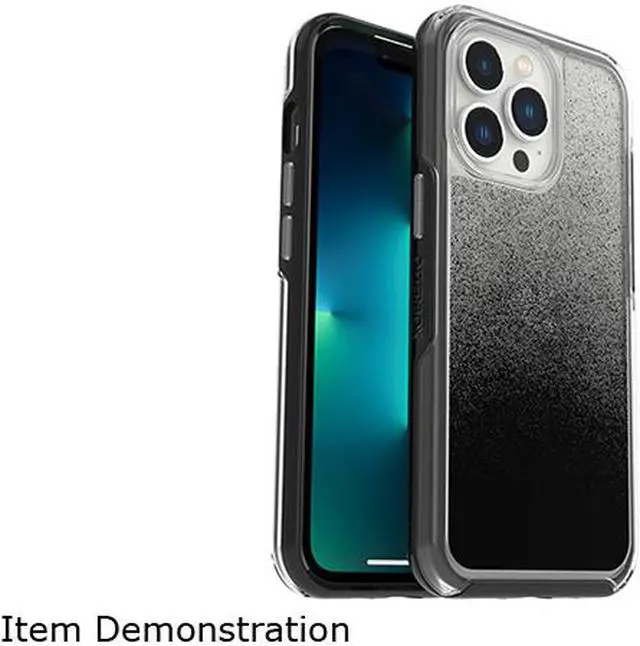 Alt view image 3 of 4 - OtterBox Symmetry Series Clear Antimicrobial Case Ombre Spray (Clear/Black) Case for iPhone 13 Pro 77-83492