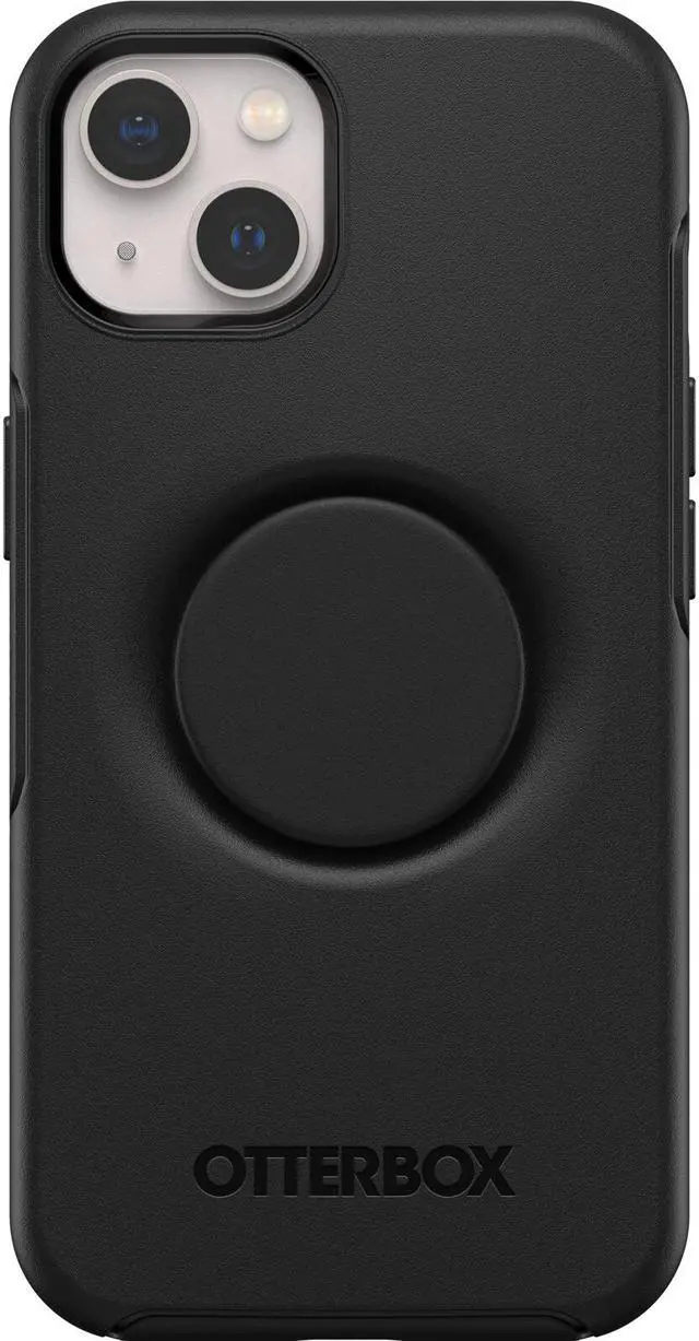 Main image of OtterBox Otter + Pop Symmetry Series Antimicrobial Case Black Case for iPhone 13 - ProPack Packaging 77-85386