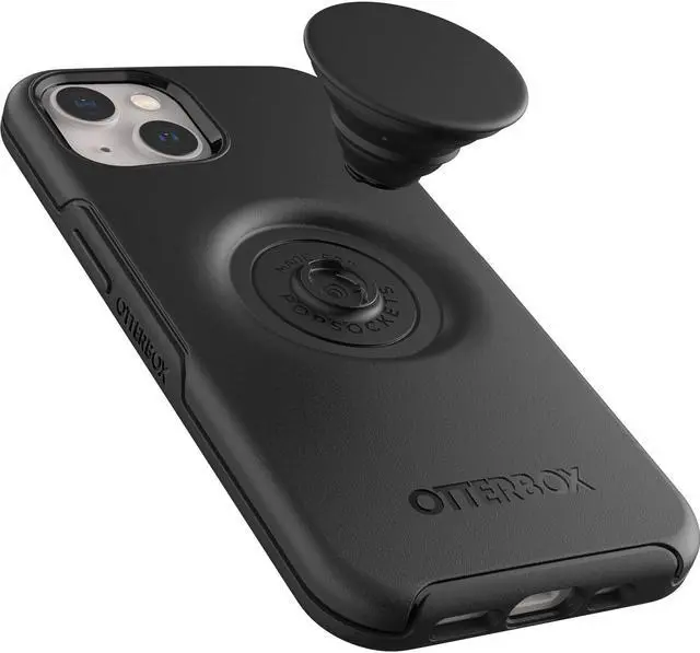 Alt view image 3 of 3 - OtterBox Otter + Pop Symmetry Series Antimicrobial Case Black Case for iPhone 13 - ProPack Packaging 77-85386