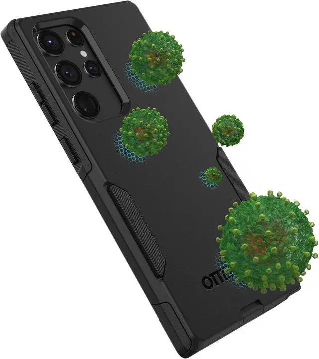 Alt view image 3 of 3 - OtterBox Commuter Series Antimicrobial Black Galaxy S22 Ultra Case 77-86396