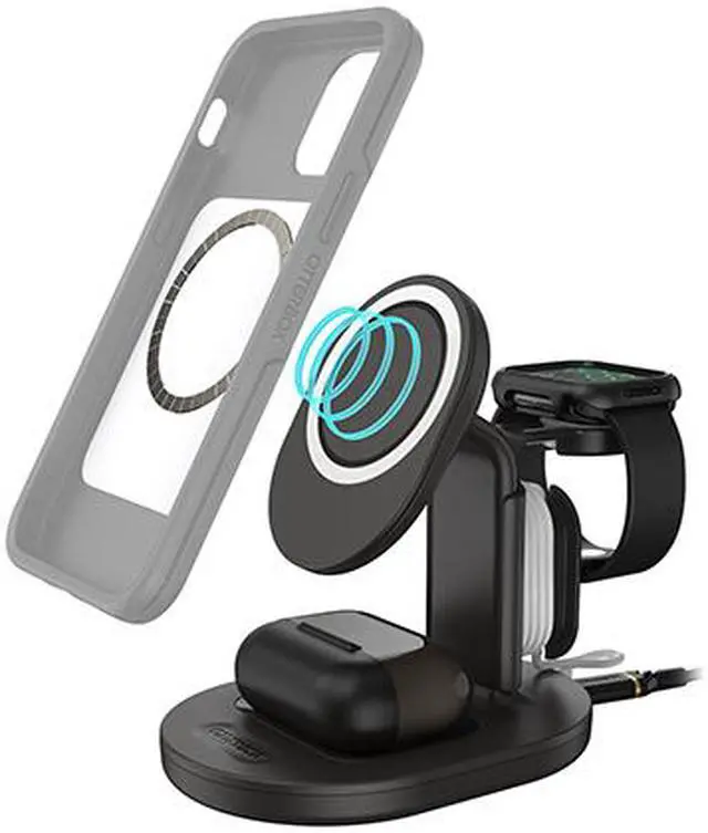 Alt view image 4 of 5 - OtterBox 78-80565 Radiant Night (Black) 3-in-1 Charging Station for MagSafe