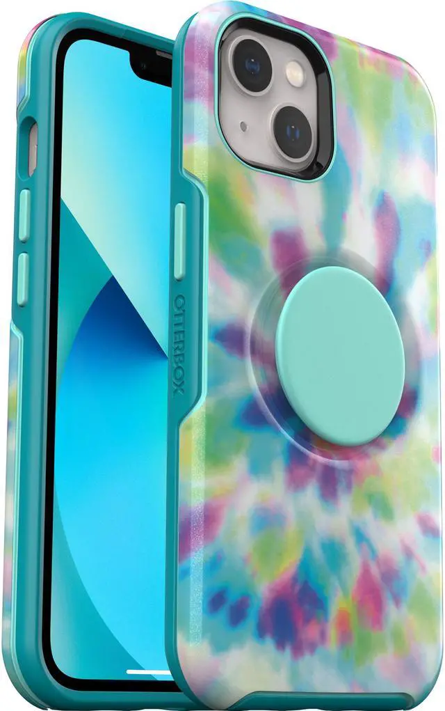 Alt view image 2 of 3 - OtterBox Otter + Pop Symmetry Series Antimicrobial Day Trip Graphic (Green / Blue / Purple) iPhone 13 Case 77-85405