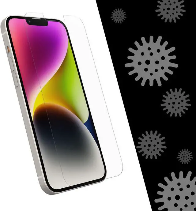 Alt view image 3 of 3 - OtterBox Alpha Glass Antimicrobial Clear iPhone 14 Plus Screen Protector 77-89301