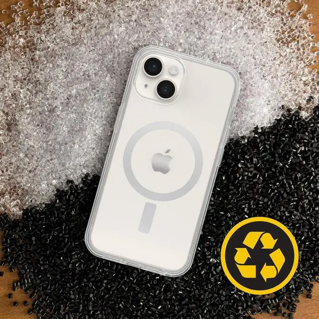Alt view image 3 of 3 - OtterBox Symmetry Series+ Clear Antimicrobial Clear iPhone 14 Case for MagSafe 77-89208