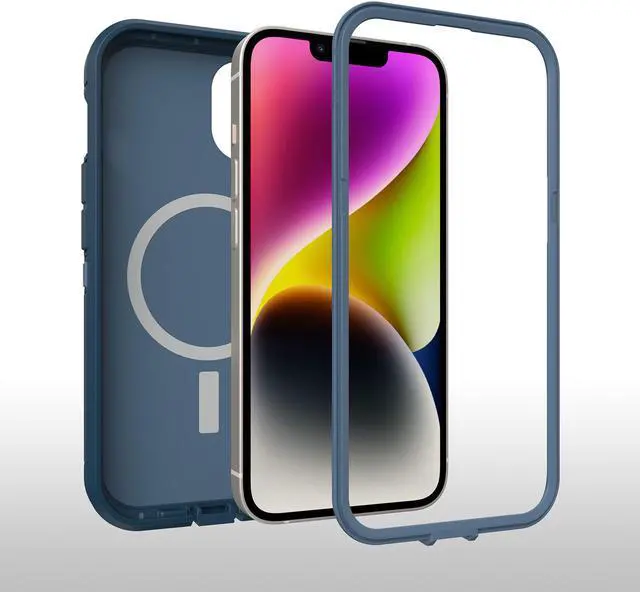 Alt view image 2 of 3 - OtterBox Defender Series XT iPhone 14 Case with MagSafe - Open Ocean (Blue) 77-89805
