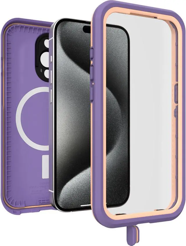 Alt view image 3 of 3 - OtterBox Fre Series for MagSafe Rule of Plum iPhone 15 Pro Case  77-93412