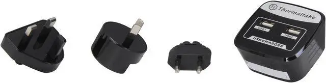 Alt view image 5 of 6 - Thermaltake AC0020 TriP Dual USB AC Charger Bundled with US/UK/EU/AU plugs for Tablets, Smartphones, and other USB devices