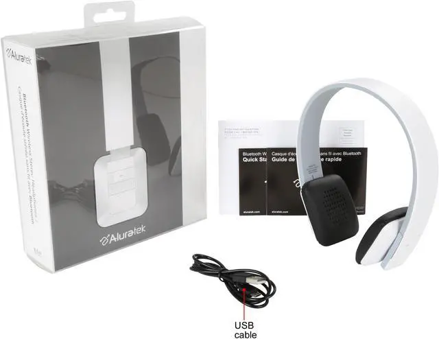 Alt view image 7 of 6 - Aluratek White ABH04F Bluetooth Wireless Headphones