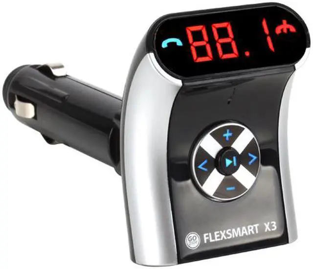 Alt view image 2 of 6 - GOgroove FlexSMART X3 Mini Bluetooth FM Transmitter Car Kit w/ Wireless Hands-Free Calling, USB Charging and Audio Playback - Works with Apple iPhone 6s , Samsung S6 Edge, Microsoft Lumia 950 and More