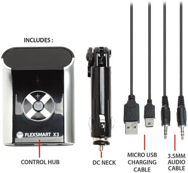 Alt view image 5 of 6 - GOgroove FlexSMART X3 Mini Bluetooth FM Transmitter Car Kit w/ Wireless Hands-Free Calling, USB Charging and Audio Playback - Works with Apple iPhone 6s , Samsung S6 Edge, Microsoft Lumia 950 and More