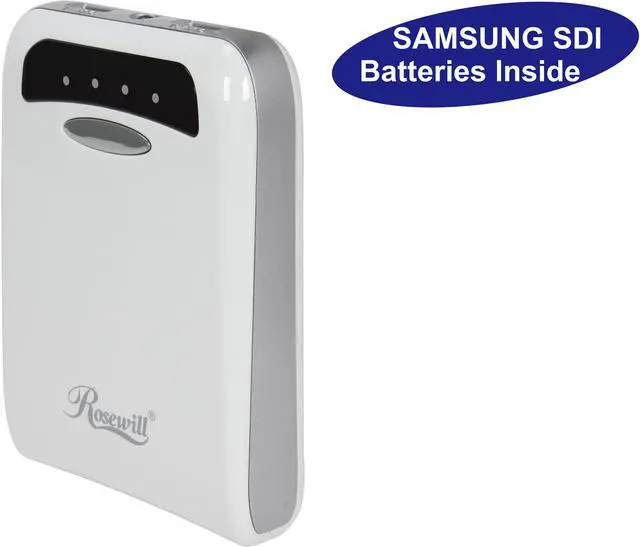 Main image of Rosewill Powerbank RCBR-13020-WH - White, 11,200 mAh External Backup Battery Charger for Smartphone, iPhone, iPad, & iPod