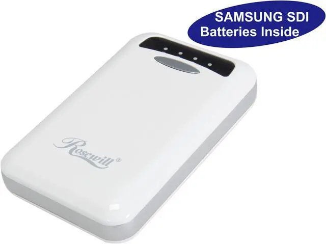 Main image of Rosewill Powerbank RCBR-13030-WH - White, 13,000 mAh External Backup Battery Charger for Smartphone, iPhone, iPad, & iPod