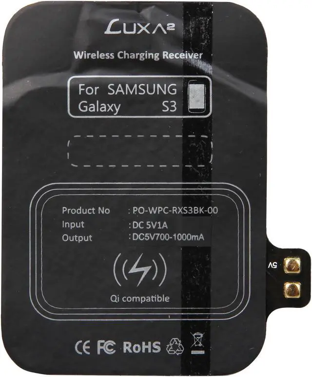 Alt view image 4 of 5 - Luxa2 Black Wireless charger receiver works with QI standard wireless charger for Samsung Galaxy S3 PO-WPC-RXS3BK-00