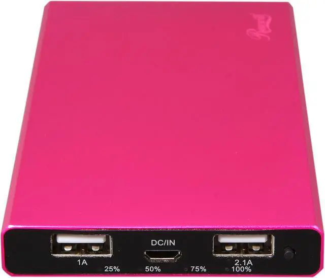 Alt view image 4 of 7 - Rosewill Elite - 8400 mAh External Backup Battery Charger for Smartphone, iPod, MP3 Player - Pink