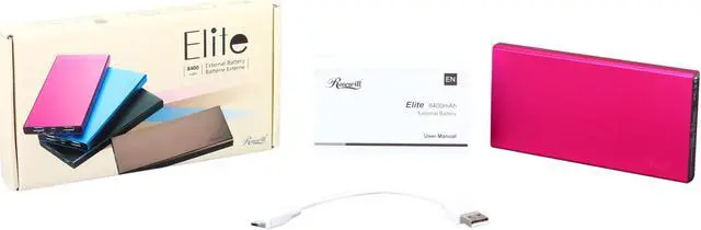 Alt view image 7 of 7 - Rosewill Elite - 8400 mAh External Backup Battery Charger for Smartphone, iPod, MP3 Player - Pink