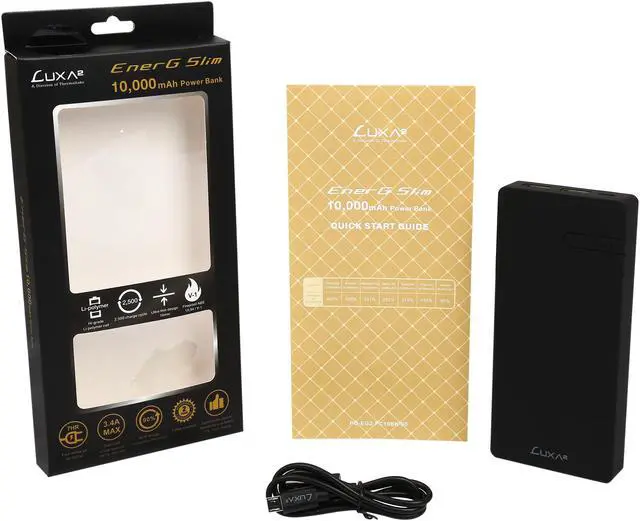 Alt view image 7 of 7 - LUXA2 EnerG Slim 10000mAh Power Bank External Battery Charger for iPhone, iPad Air, mini, Galaxy S5, Note, Galaxy Tab, Nexus, HTC One, One 2 (M8), PS Vita and other Smartphones and Tablets