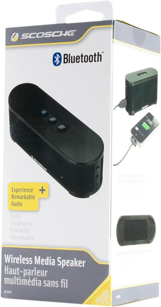 Alt view image 8 of 9 - Scosche BTSPK2 boomSTREAM Bluetooth Media Speaker with Build-in a Microphone