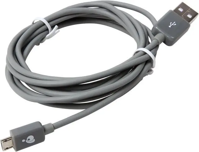 Alt view image 2 of 3 - IOGEAR GUMU02 Gray USB Type A to Micro USB Type B Charge & Sync Cable 6.5ft