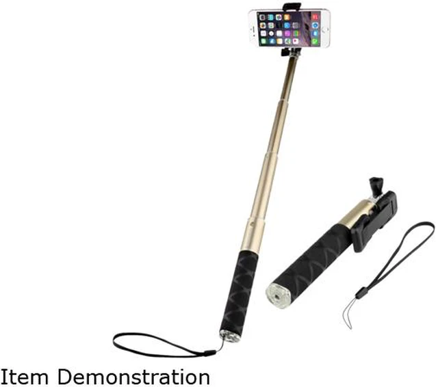 Main image of Insten Champagne Gold Aluminum Alloy Waterproof Lightweight Extendable Portable Handheld Selfie Stick 2194320