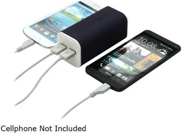 Alt view image 2 of 3 - MiPow Thumbox Jelly Power Black 10400 mAh Dual Output Portable External Backup Battery Charger Power Bank JOB03E-BK