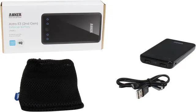 Alt view image 6 of 6 - Anker 2nd Gen Astro E3 Black 10000mAh Dual-Port Power Bank with PowerIQ Technology for most Smartphones, Tablets, PS Vita and other USB-charged devices 79AN7917-BA