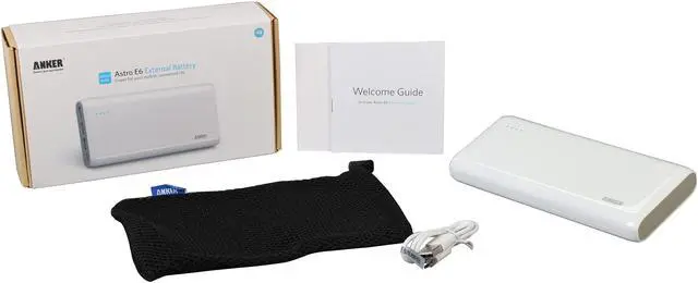 Alt view image 6 of 6 - Anker Astro E6 Ultra-High Capacity 20800 mAh 3-Port 4A Compact Portable Charger External Battery Power Bank with PowerIQ Technology for iPhone, iPad, Samsung and More (White)