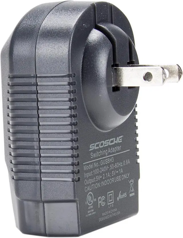 Alt view image 6 of 7 - SCOSCHE GUSBH3B Dual USB Home Charger