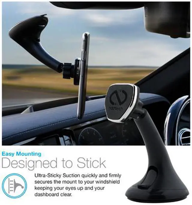 Alt view image 6 of 8 - Naztech MagBuddy Black Windshield Mount 13575