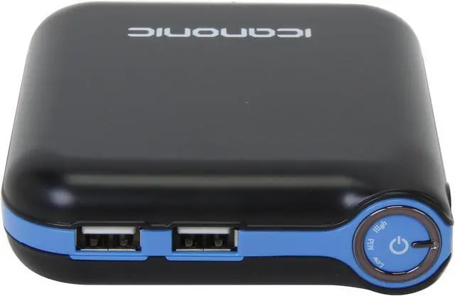 Alt view image 4 of 5 - iCanonic Black Blue 12000 mAh Universal Rechargable Power Pack ICR-12000B