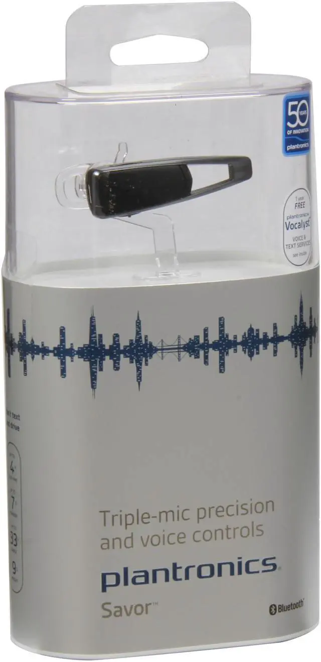 Alt view image 8 of 8 - PLANTRONICS Savor Bluetooth Headset w/ Voice Commands / AudioIQ3 Noise Cancellation / Triple-Mic / Audio Streaming (M1100)