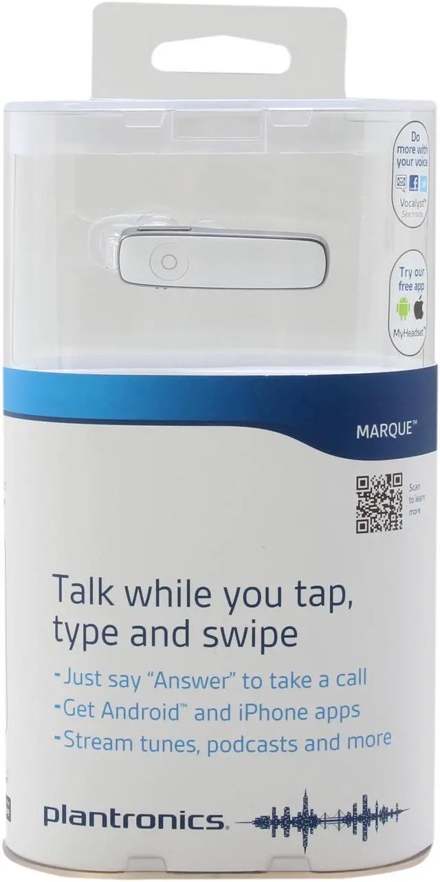 Alt view image 7 of 7 - PLANTRONICS Marque M155 White Bluetooth Headset