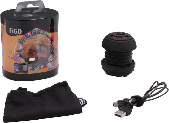 Alt view image 6 of 6 - FiGo Black 3.5mm Portable Speaker Photon