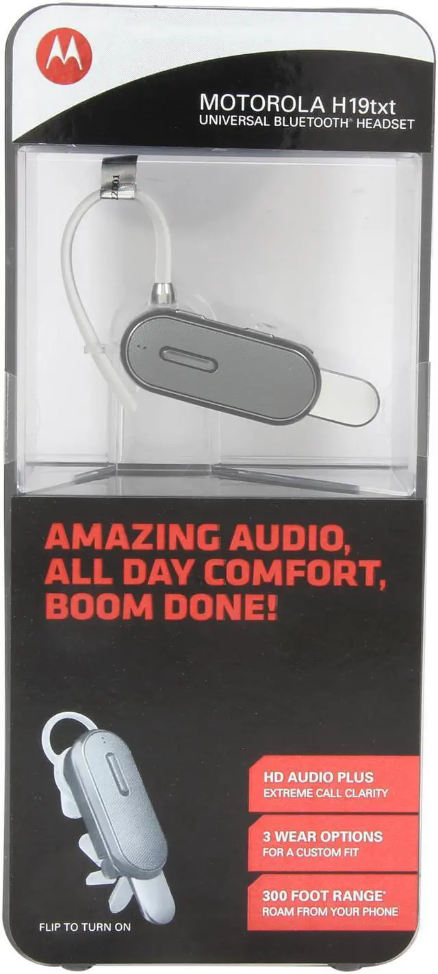 Alt view image 7 of 7 - MOTOROLA H19txt Black Bluetooth Headset